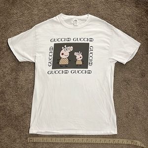 Faux Gucci Peppa Pig Parody T-shirt sz m vintage